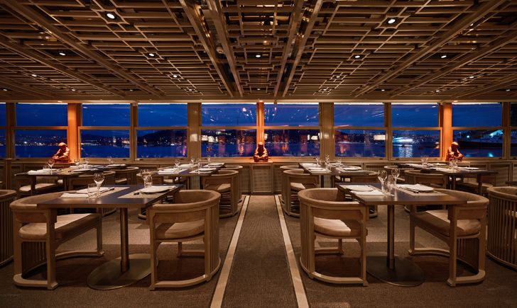 "panorama view towards Bosphorus waters Dragon Restaurant istanbul GEO-ID+MahmutAnlar indiaartndesign"