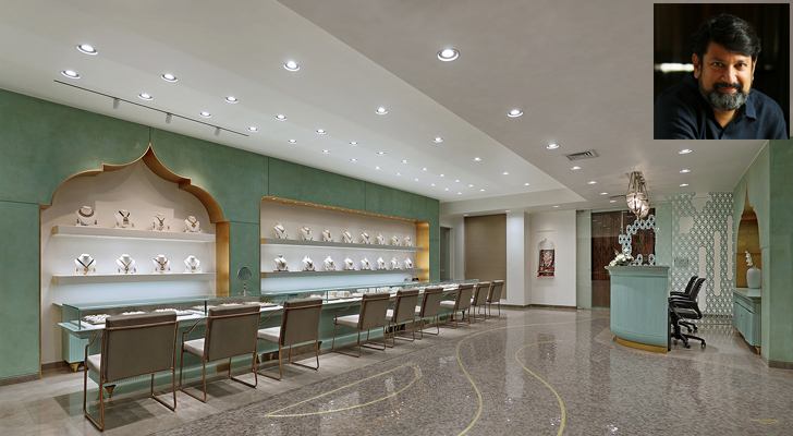 “ground floor jewellery section Narayan jewellers Dipen Gada Associates indiaartndesign”
