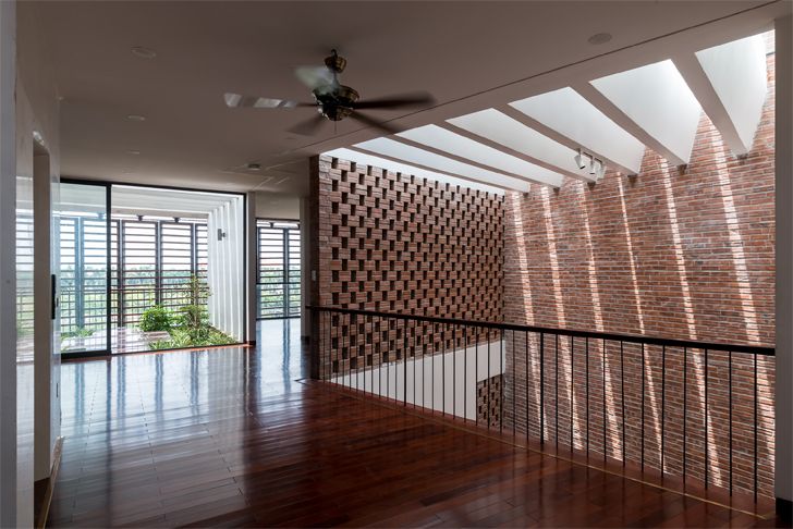 "brick wall Vietnam house H&P Architects indiaartndesign"