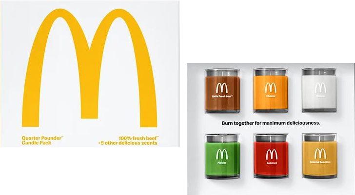 "mcdonalds burger scented candles indiaartndesign"