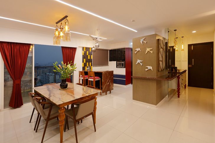 "dining area pune residence cluster one creative solutions indiaartndesign"