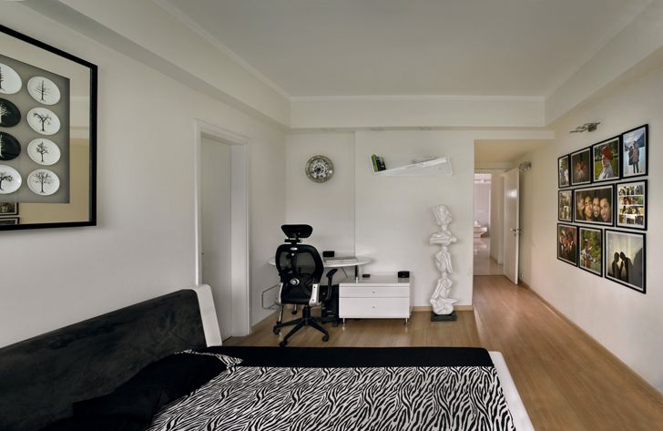 "monochrome bedroom Gurugram home AVGArchitectureEnInteriors indiaartndesign"