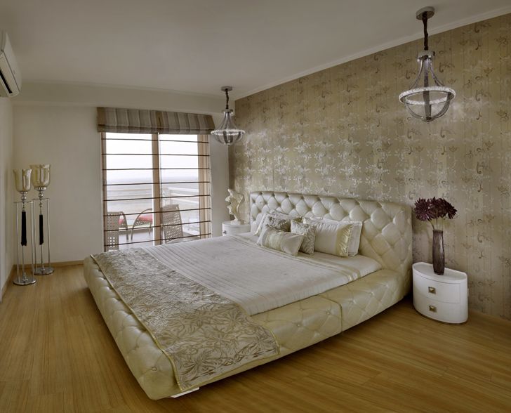"mushroom hued bedroom Gurugram home AVGArchitectureEnInteriors indiaartndesign"