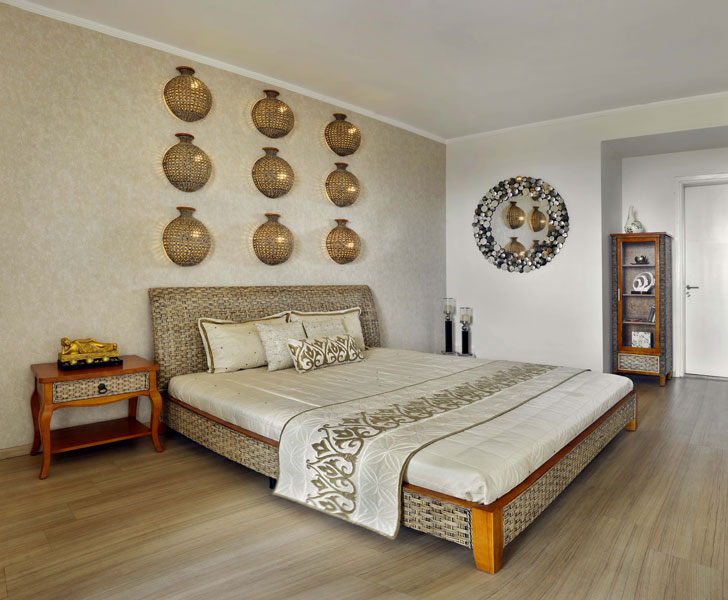 "wicker themed bedroom Gurugram home AVGArchitectureEnInteriors indiaartndesign"