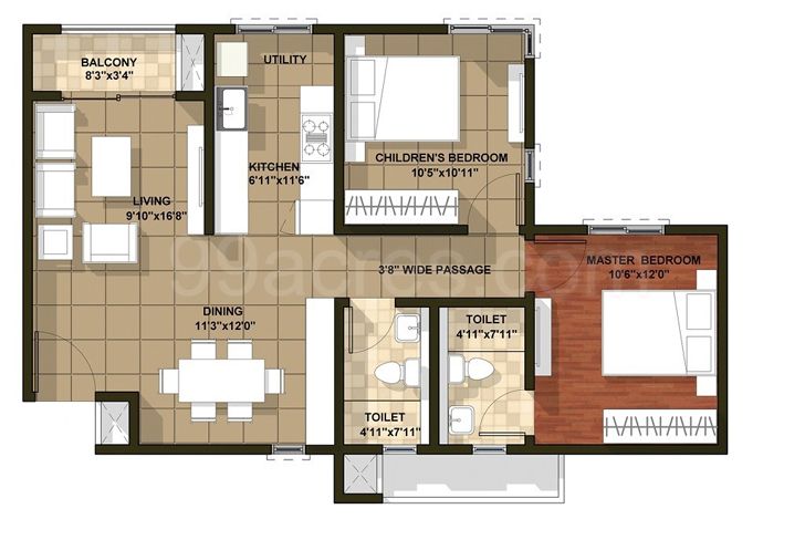 "floor plan BrigadeOrchard residence IBRDesigns indiaartndesign"
