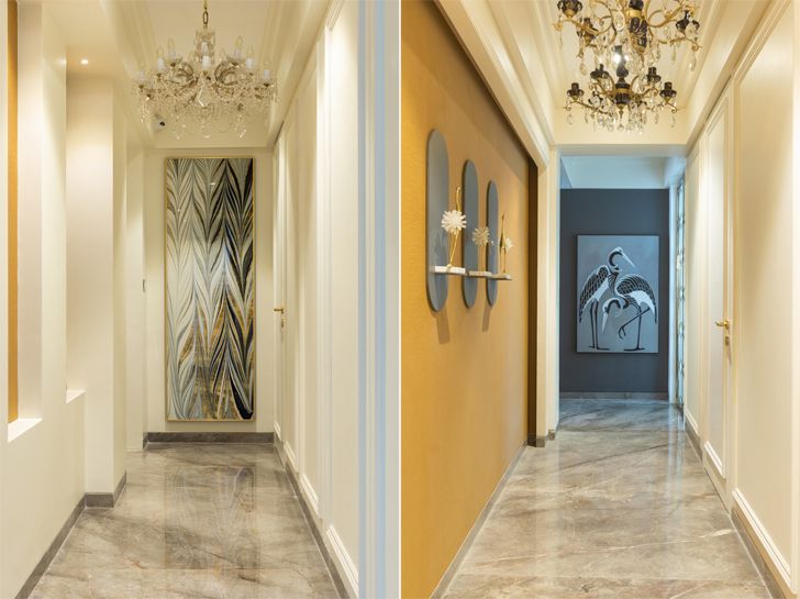 "corridor Luxury apartment mumbai ayeshapuri indiaartndesign"