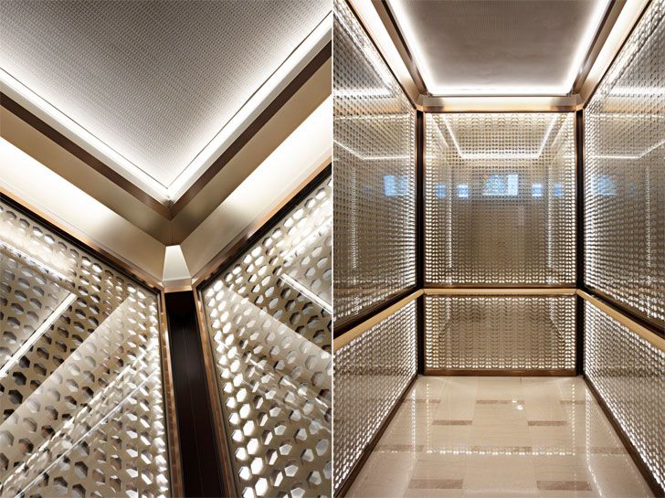 "elevator interiors GrandGatewayNorthBuilding Shanghai EGGL indiaartndesign"