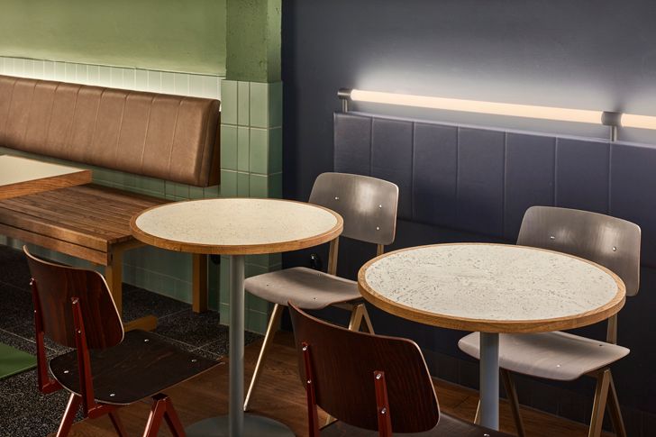 "seating design Ottos burger restaurant Studio Modijefsky indiaartndesign"