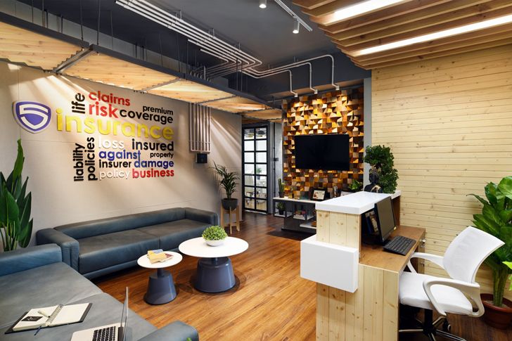 "reception area vadodara office chiragrajdesignstudio indiaartndesign"