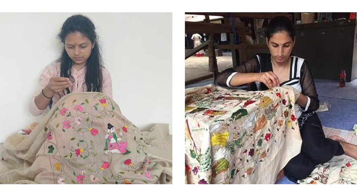 "artisans at work Chamba Rumals indiaartndesign"