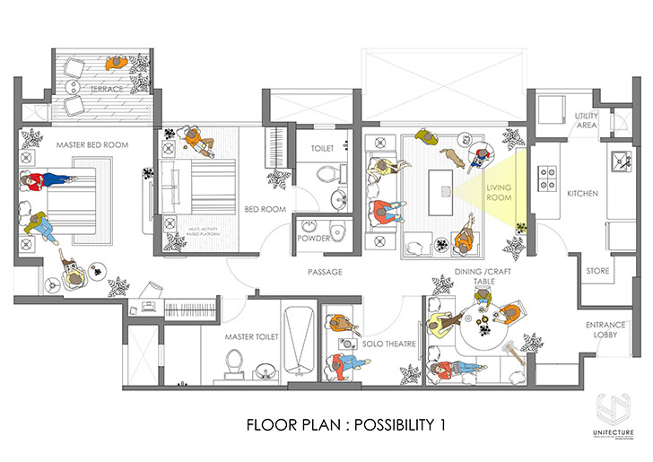 "floor plan PuneHolidayHome StudioUnitecture indiaartndesign"