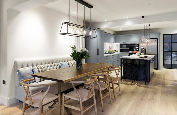 "open plan kitchen dining Victorian terrace townhouse LLIDesign indiaartndesign"