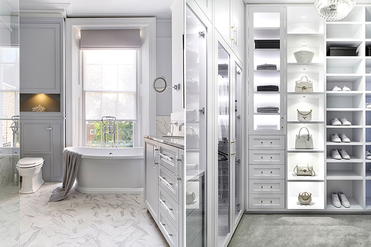 "washroom and walkin wardrobe Victorian terrace townhouse LLIDesign indiaartndesign"