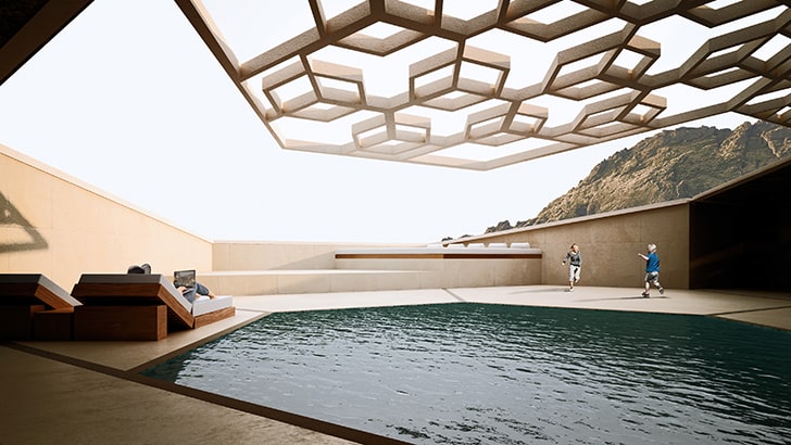 "outdoor pool ThePeak ResortSpa StudioSymbiosis indiaartndesign"