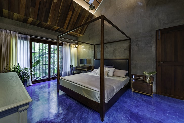 "four poster bed CalicutHouse DeearthArchitects indiaartndesign"