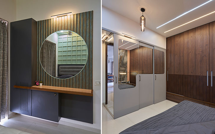 "bedroom mirrors Wardha apartment ClusterOneCreativeSolutions indiaartndesign"