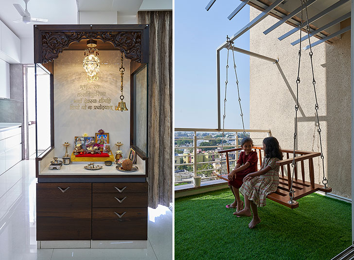 "mandir and deck Wardha apartment ClusterOneCreativeSolutions indiaartndesign"