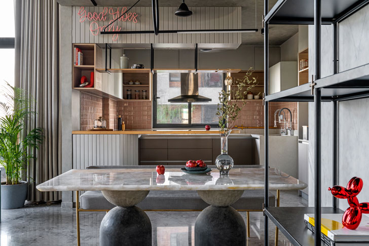 "dining-and-open-kitchen-ahmedabad home studio deshi indiaartndesign"