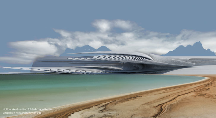 "thermodynamic wind turbine chapel margot krasojevic architects indiaartndesign"