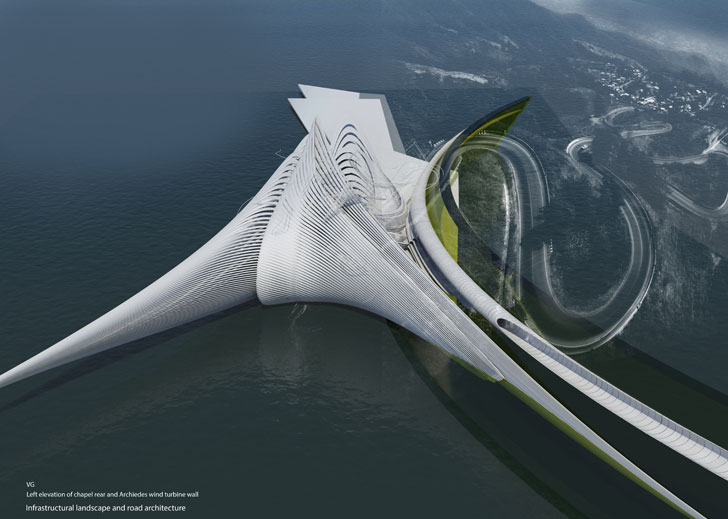 "thermodynamic wind turbine chapel margot krasojevic architects indiaartndesign"