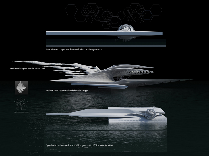"thermodynamic wind turbine chapel margot krasojevic architects indiaartndesign"