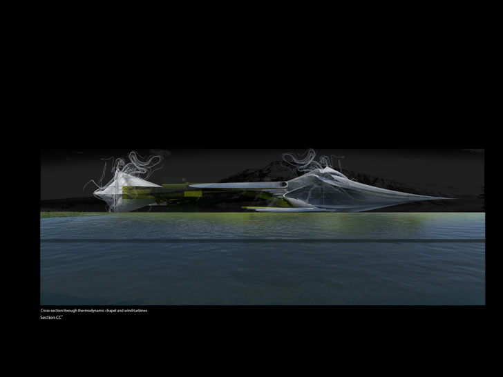 "thermodynamic wind turbine chapel margot krasojevic architects indiaartndesign"