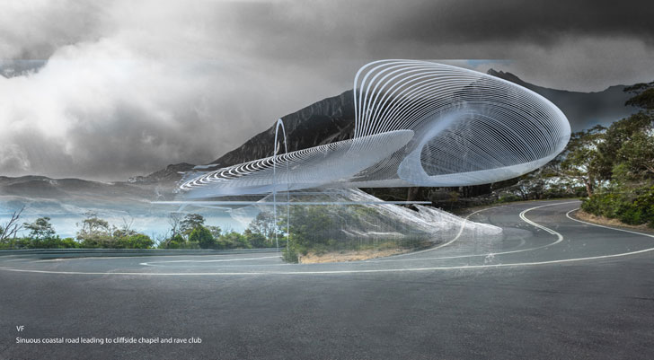 "thermodynamic wind turbine chapel margot krasojevic architects indiaartndesign"