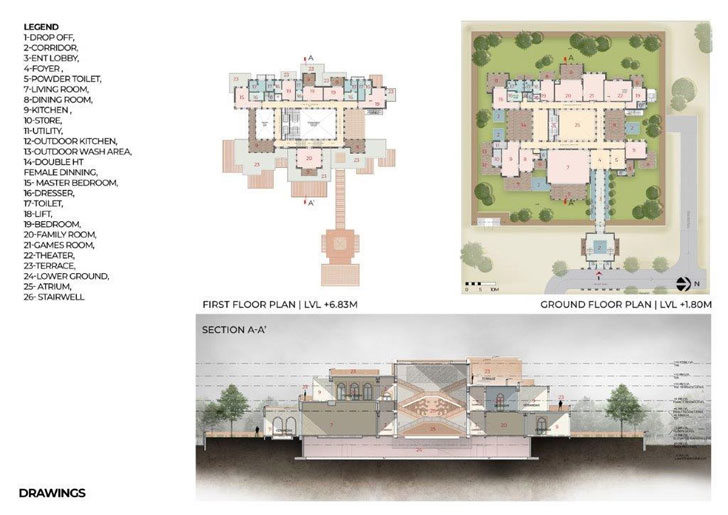 "drawing narsighar nokha sanjaypuriarchitects indiaartndesign"