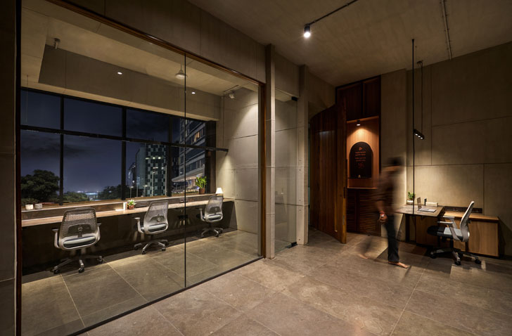 minimalist surat office designed by sharran architecture plus design