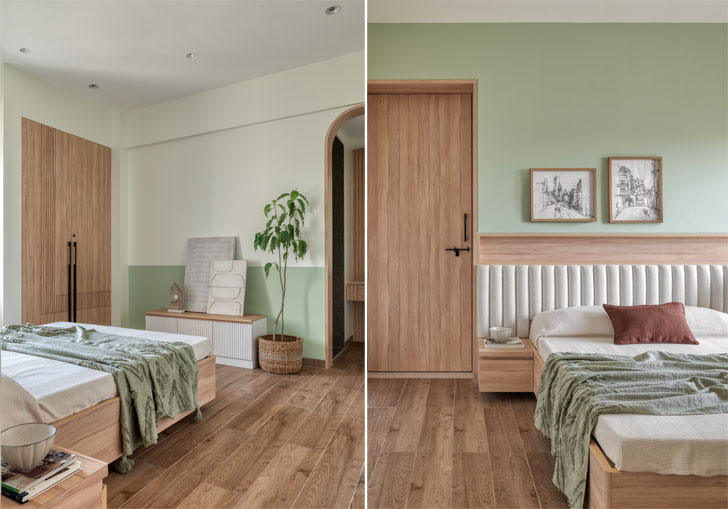 master bedroom in pune apartment designed by alkove design