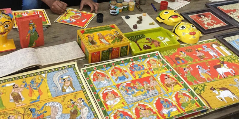 "Cheriyal scroll and masks indiaartndesign"