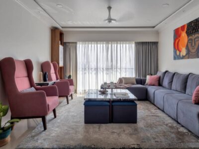 living room of mumbai home by pure design studio.
