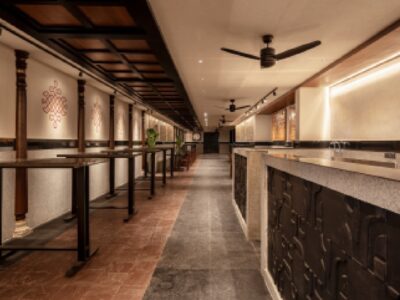 vedam restaurant by studio dashline in bangalore is inspired by chettinad culture.