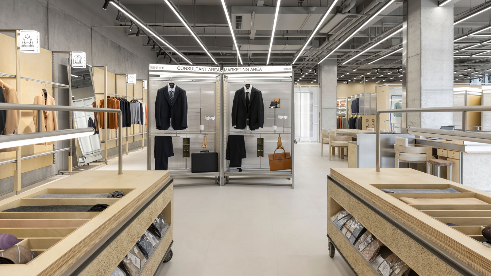 progen suits retail flagship designed by greater dog architects