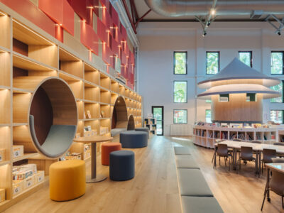 Elementary School Library at The Western Academy of Beijing designed by studio vapore