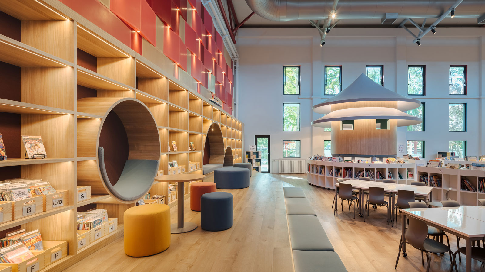 Elementary School Library at The Western Academy of Beijing designed by studio vapore