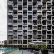 compelling facade design of griffin square in montreal designed by acdf architecture