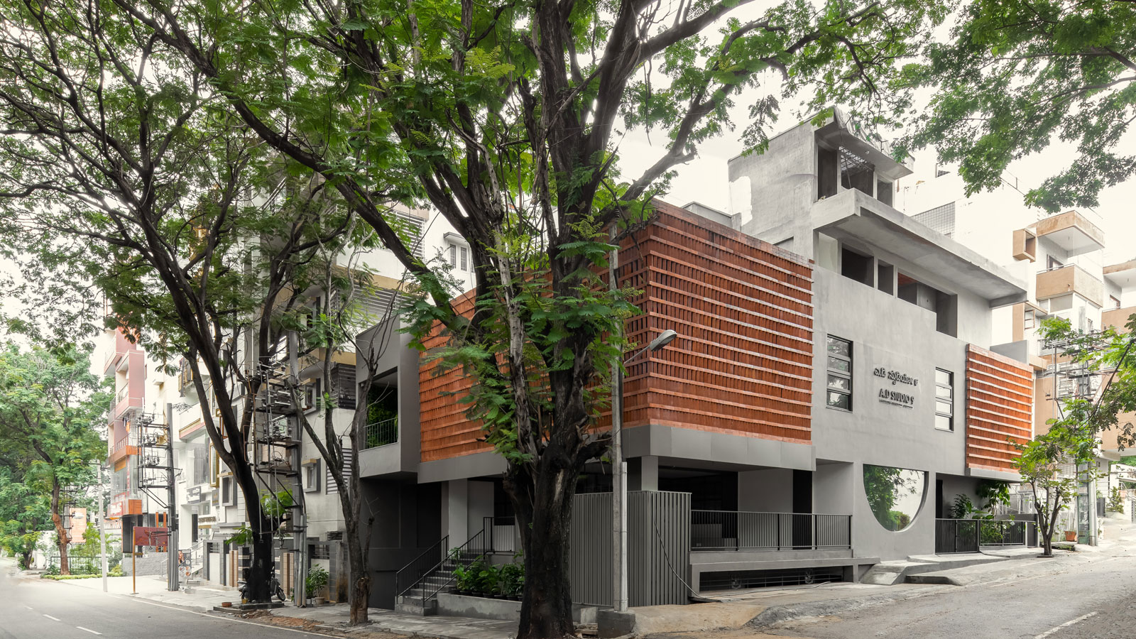 ad studio9's bengaluru office is a study in a naturally cooled, biophillic urban workspace