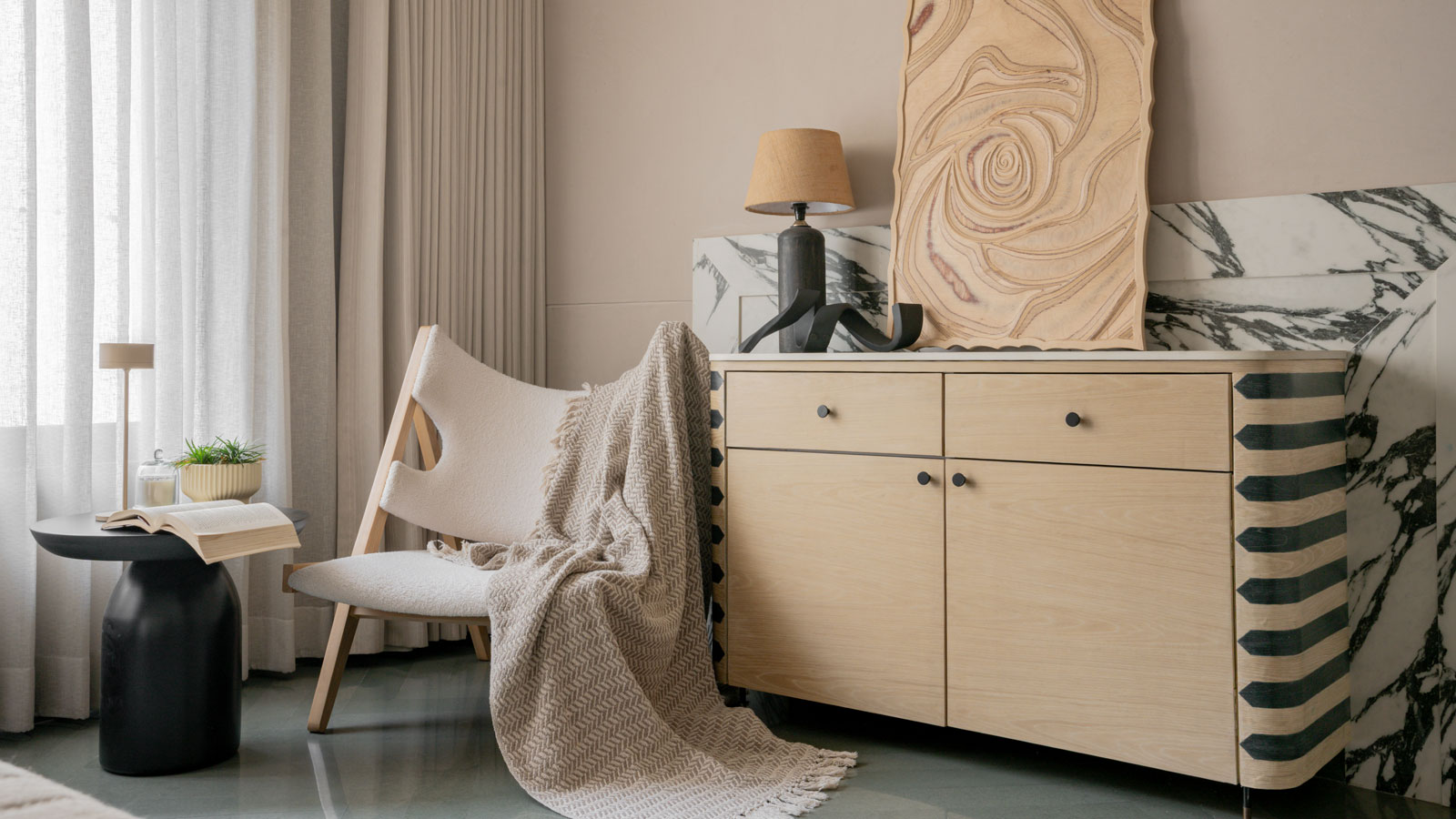 upstairs design studio designs this surat apartment with restraint and nuanced neutrals