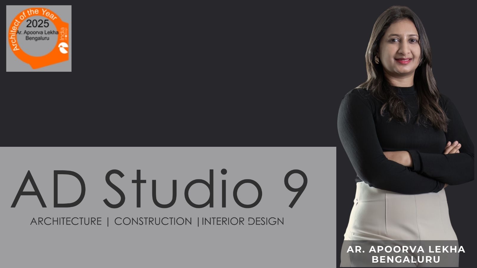 IndiaArtnDesign honours Apoorva Lekha, Principal Architect of AD Studio9, as Architect of the Year 2025.
