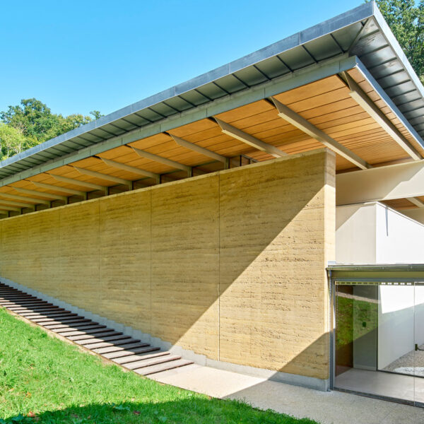 landscape-led design for multi purpose hall at chateaufort in suburban paris by leo berellini architects
