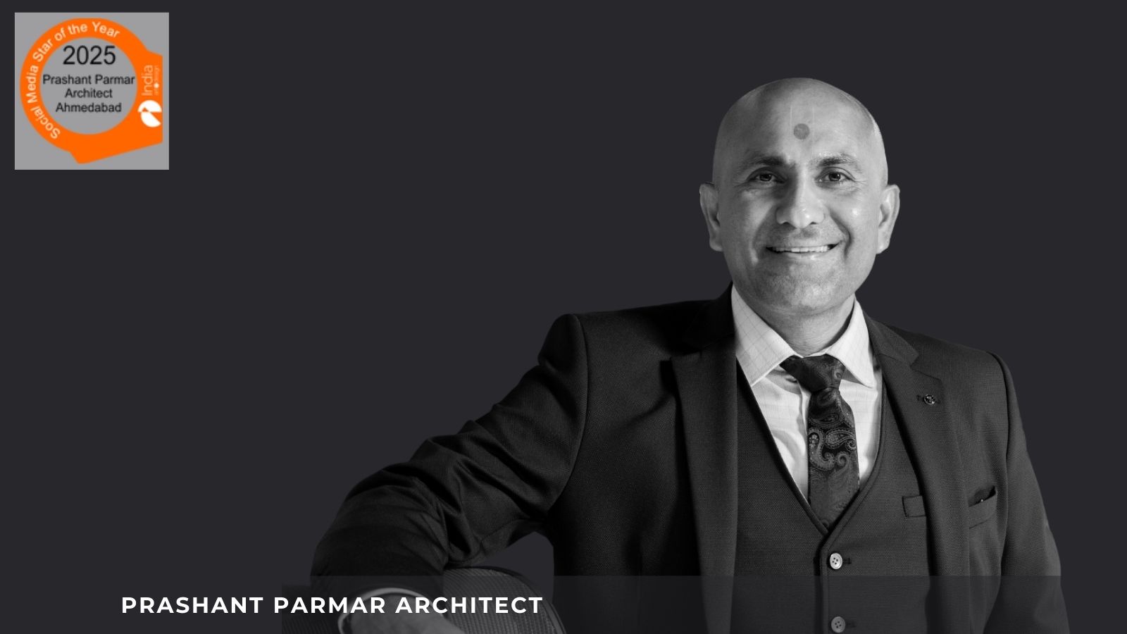 Indiaartndesign applauds prashant parmar architect for his naranpura bungalow project as the socia media star of the year 2025 across indiaartndesign social media platforms