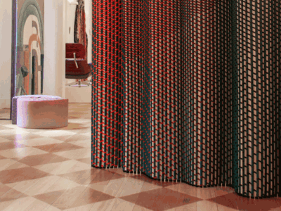 Designed by Luis Marie, Plissade is an all-textile acoustic room divider