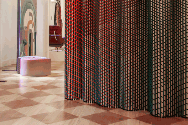 Designed by Luis Marie, Plissade is an all-textile acoustic room divider