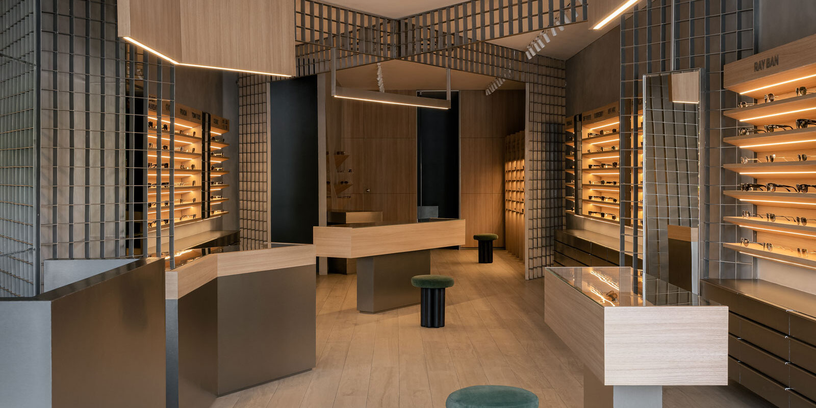 oris eyewear store in panchkula designed by design i o architects