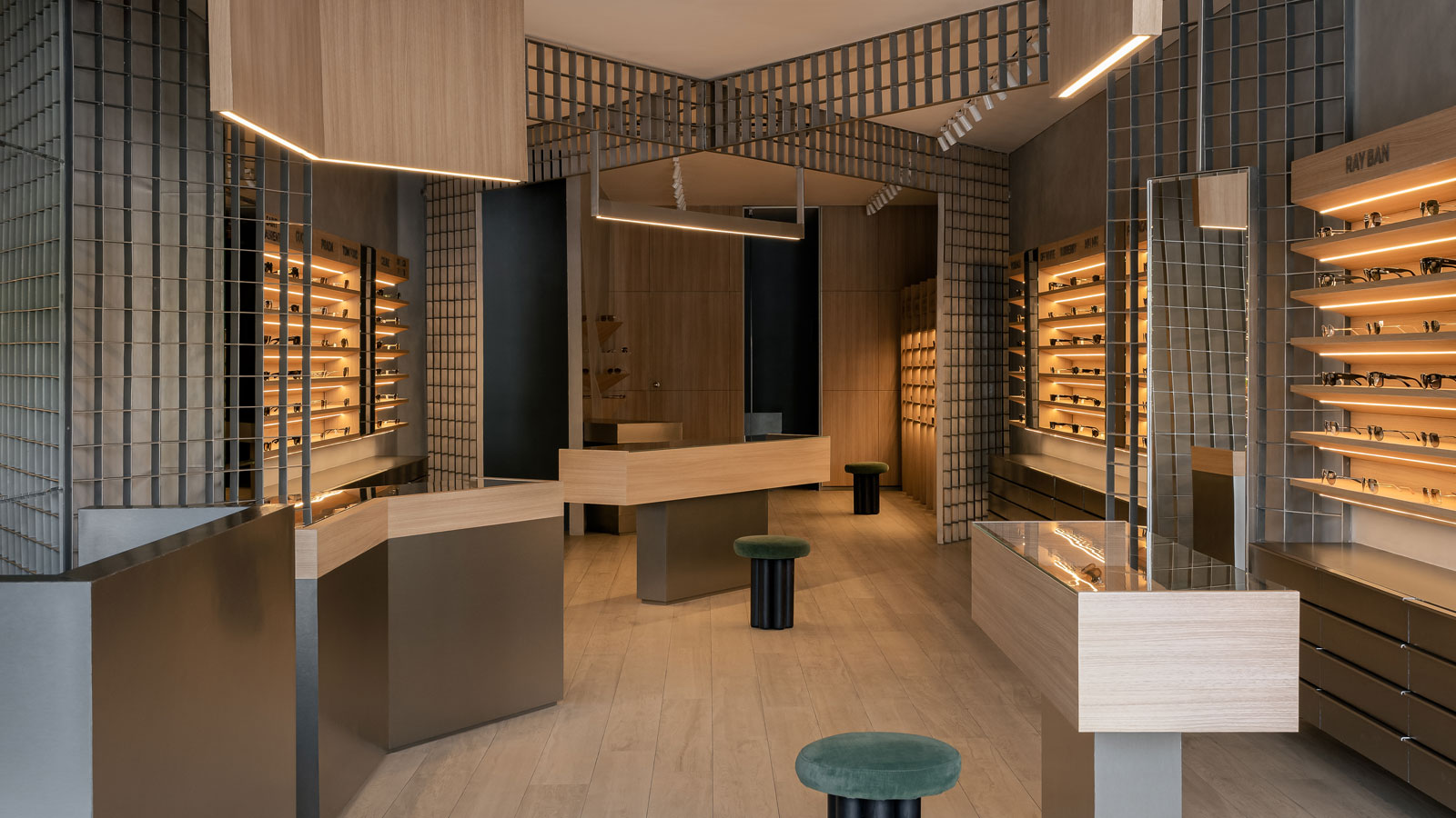 oris eyewear store in panchkula designed by design i o architects
