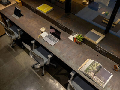 exposed concrete envelope at surat office designed by sharran architecture plus design