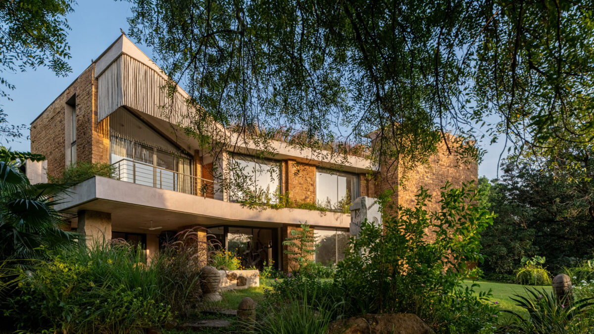 facade as structure designed by sferablue architects for their residence in ahmedabad