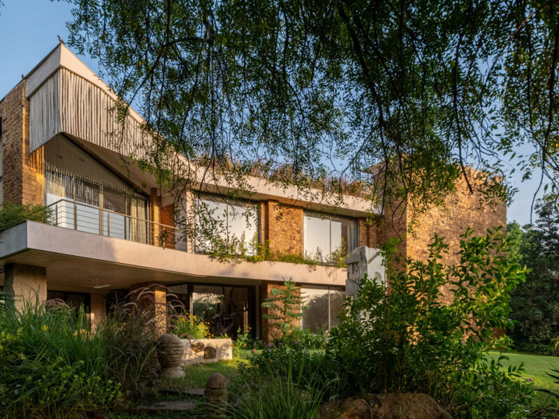 facade as structure designed by sferablue architects for their residence in ahmedabad