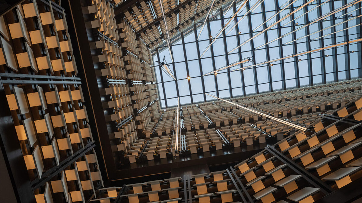 interior view of skylight of xinghe yunge hotel in xian designed djx design studio
